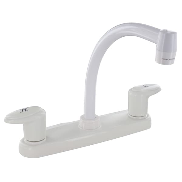 Valterra KITCHEN FAUCET, 8IN HI-ARC, 2 LEVER, 1/4 TURN, PLASTIC, WHITE PF221202 - main